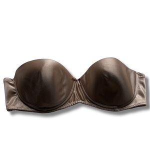 Vintage Jessica Nude Strapless Satin Bra | Size 36C | Padded Support |